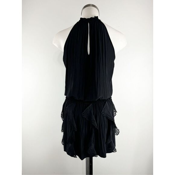 Ramy Brook Women's Rowan Eyelet Sleeveless Smocked Mini Dress Black Size XS part - Picture 5 of 6